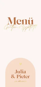 Menükarte grafisch Bogen Orange Beige