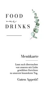 Menükarte Hochzeit Eukalyptus elegant Aquarell