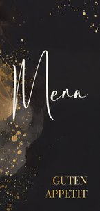 Menükarte Hochzeit Wasserfarbe Grau und Gold