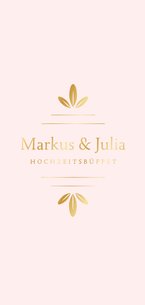Menükarte Hochzeitsbüffet Goldornamente