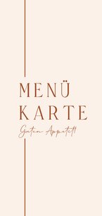 Menükarte Hochzeitsessen elegant mit Linien