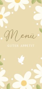 Menükarte Kommunion Gänseblümchen auf Gelb