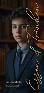 Menükarte Konfirmation großes Foto Goldschrift