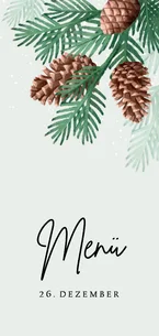 Menükarte Weihnachtsessen Tannenzapfen Tannenzweige