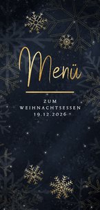 Menükarte zum Weihnachtsessen Schneeflocken