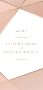 Menükarte zur Hochzeit geometrisch