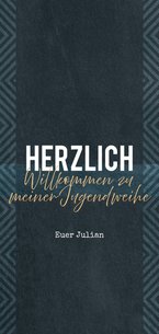 Menükarte zur Jugendweihe mit abstraktem Muster