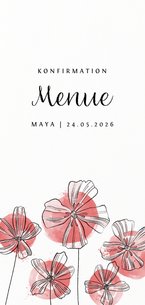 Menuekarte zur Konfirmation Blüten und Aquarell