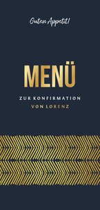 Menükarte zur Konfirmation Goldlook grafisch