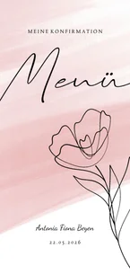 Menükarte zur Konfirmation Linienzeichnung