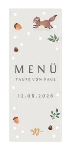 Menükarte zur Taufe Herbstlook