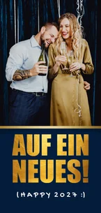 Neujahrskarte 'Auf ein Neues' mit Foto