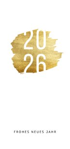 Neujahrskarte mit 2026 auf Goldfarbe