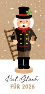 Neujahrskarte Schornsteinfeger Räuchermännchen