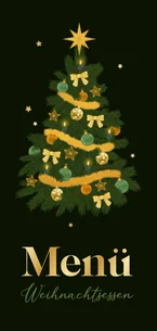 Nostalgische Menükarte Tannenbaum