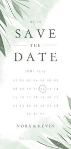 Save-the-Date-Karte Hochzeit zierliche Blätter