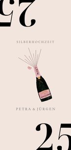 Silberhochzeit Einladungskarte Champagner