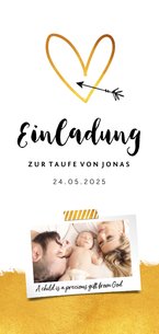 Taufeinladung eigenes Foto und Herz