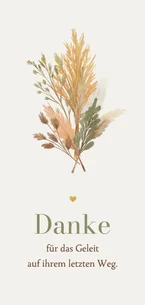 Trauerkarte Danke Trockenblumen Strauß