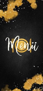 Trendy Menükarte mit Goldeffekten zum Weihnachtsessen