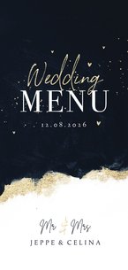 Wedding Menu Speisekarte Aquarell schwarz-gold