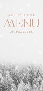 Weihnachtsessen Menükarte Winterlandschaft