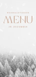Weihnachtsessen Menükarte Winterlandschaft