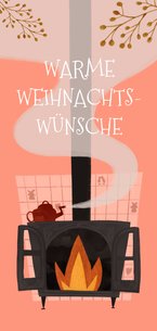 Weihnachtsgrüße Kaminfeuer