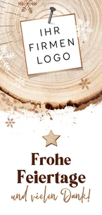 Weihnachtsgrußkarte mit Firmenlogo Baumstamm
