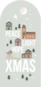 Weihnachtskarte 'Peace Light Hope' Kirche