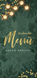 Weihnachtsmenü botanisch mit Konfetti und Lichtern