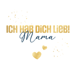 Blaue Valentinskarte Herzform & Fotos Sohn Rückseite