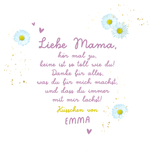 Blumenherz Muttertag 'Mama ist lieb' Rückseite