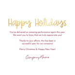 Dankeskarte Weihnachten Herzform 'Thank you' Englisch Rückseite