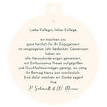 Dankeskarte Weihnachtskugel 'Sie sind Gold wert'  Rückseite