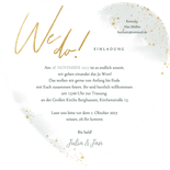 Einladung Herzkarte Eukalyptus Gold Hochzeit Rückseite