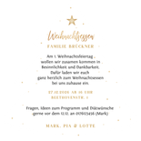 Einladungskarte Besteck Weihnachtsessen Weihnachtsbaum Rückseite