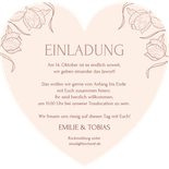 Einladungskarte Herzform Tulpen Linienzeichnung Hochzeit Rückseite