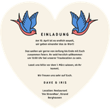 Einladungskarte Herzform Vintage Tattoos Rückseite