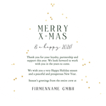 Firmen-Weihnachtskarte Baum 'Danke' international Rückseite