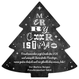 Firmen-Weihnachtskarte Weihnachtsbaum Lettering Kreidelook Rückseite