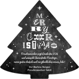 Firmen-Weihnachtskarte Weihnachtsbaum Lettering Kreidelook Rückseite