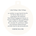 Foto-Dankeskarte Weihnachtskugel mit Logo Aquarell Blau Rückseite