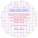 Foto-Einladung Einschulungstag Einhorn-Rucksack Rückseite