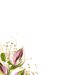 Foto-Einladungskarte Gartenfest Blumen Goldsprenkel Rückseite