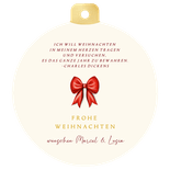 Fotocollage-Weihnachtskarte Weihnachtskranz in Kugel-Form Rückseite