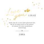 Fotokarte Valentinstag 'Love You' Namen Herzform Rückseite