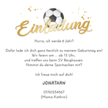 Fußball-Einladungskarte Rund Foto Kindergeburtstag 6 Jahre Rückseite