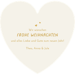 Herzförmige Weihnachtskarte mit Herzfotos Rückseite