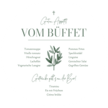 Menükarte Konfirmation stilisierte dunkelgrüne Zweige Rückseite